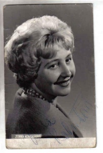 Zpěvačka Zorka Kohoutová foto s autogramem (130109)